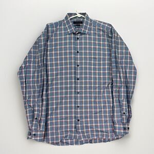 Lipson Classic ‎ Mens 16.5  Blue Long Sleeve Shirt Made in Canada Large